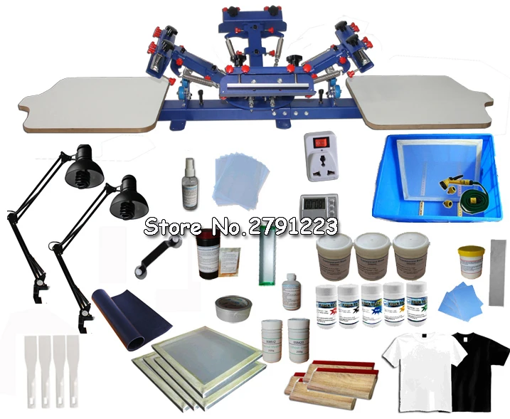 4 Color 2 Station T-shirt Silk Screen Printing Press kit Exposure Unit & Material & inks supply full set diy package
4 Color 2 Station T-shirt Silk Screen Printing Press kit Exposure Unit & Material & inks supply full set diy package