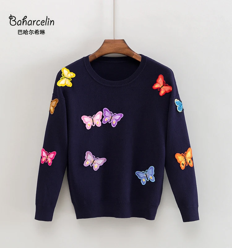 Baharcelin 3XL Women Girl Winter Embroidery sweater Knitted Pullovers Casual Loose Sweater Printed Butterfly Sweater big Tops
Baharcelin 3XL Women Girl Winter Embroidery sweater Knitted Pullovers Casual Loose Sweater Printed Butterfly Sweater big Tops