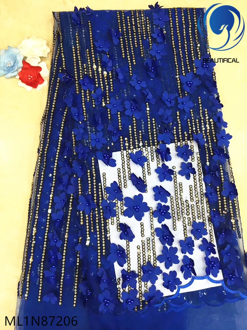 Beautifical french lace fabrics blue flowers lace beads fabric New arrival 3d net lace with sequins fabric for dress ML1N872
Beautifical french lace fabrics blue flowers lace beads fabric New arrival 3d net lace with sequins fabric for dress ML1N872