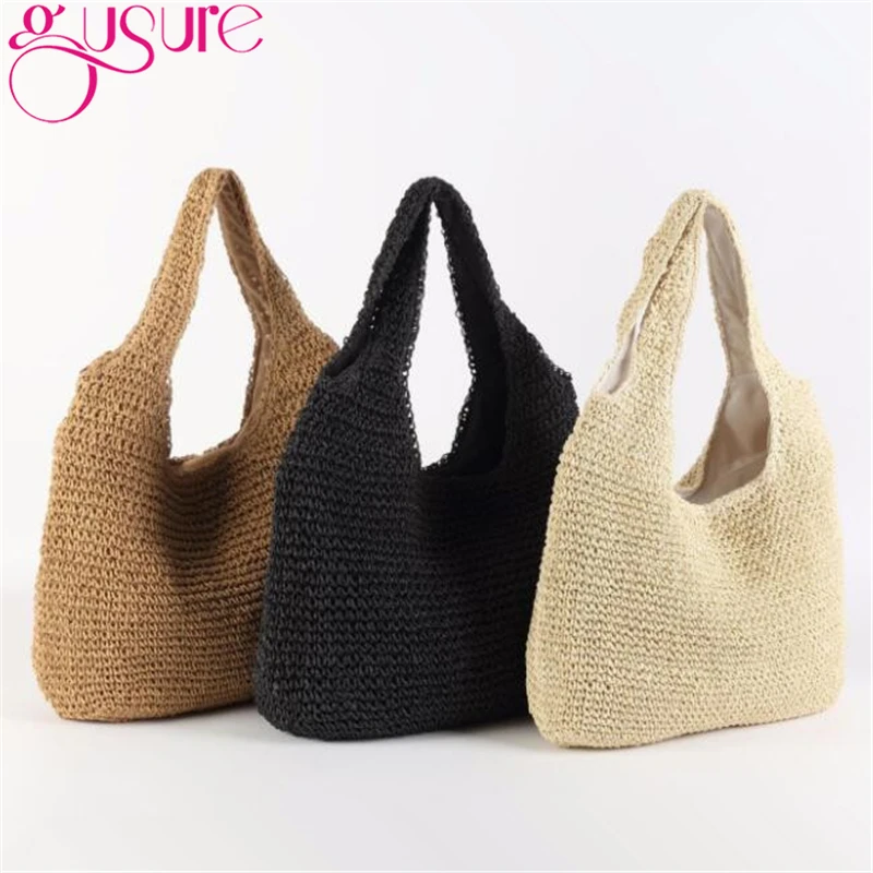 Gusure Handmade Women Straw Bags Korean Version Ins Beach Holiday Travel Woven Handbags Ladies Shoulder Simple Solid Bag Totes
Gusure Handmade Women Straw Bags Korean Version Ins Beach Holiday Travel Woven Handbags Ladies Shoulder Simple Solid Bag Totes