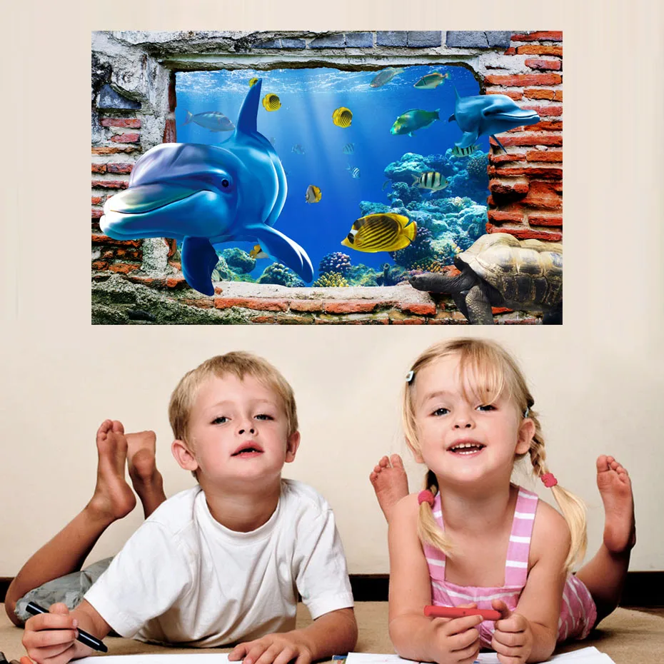 3D dolphin fish Sea Wall Stickers Under Water World Scenery Wallpaper Poster for Kids Boys Room Nursery Wall decals Home Decor
3D dolphin fish Sea Wall Stickers Under Water World Scenery Wallpaper Poster for Kids Boys Room Nursery Wall decals Home Decor