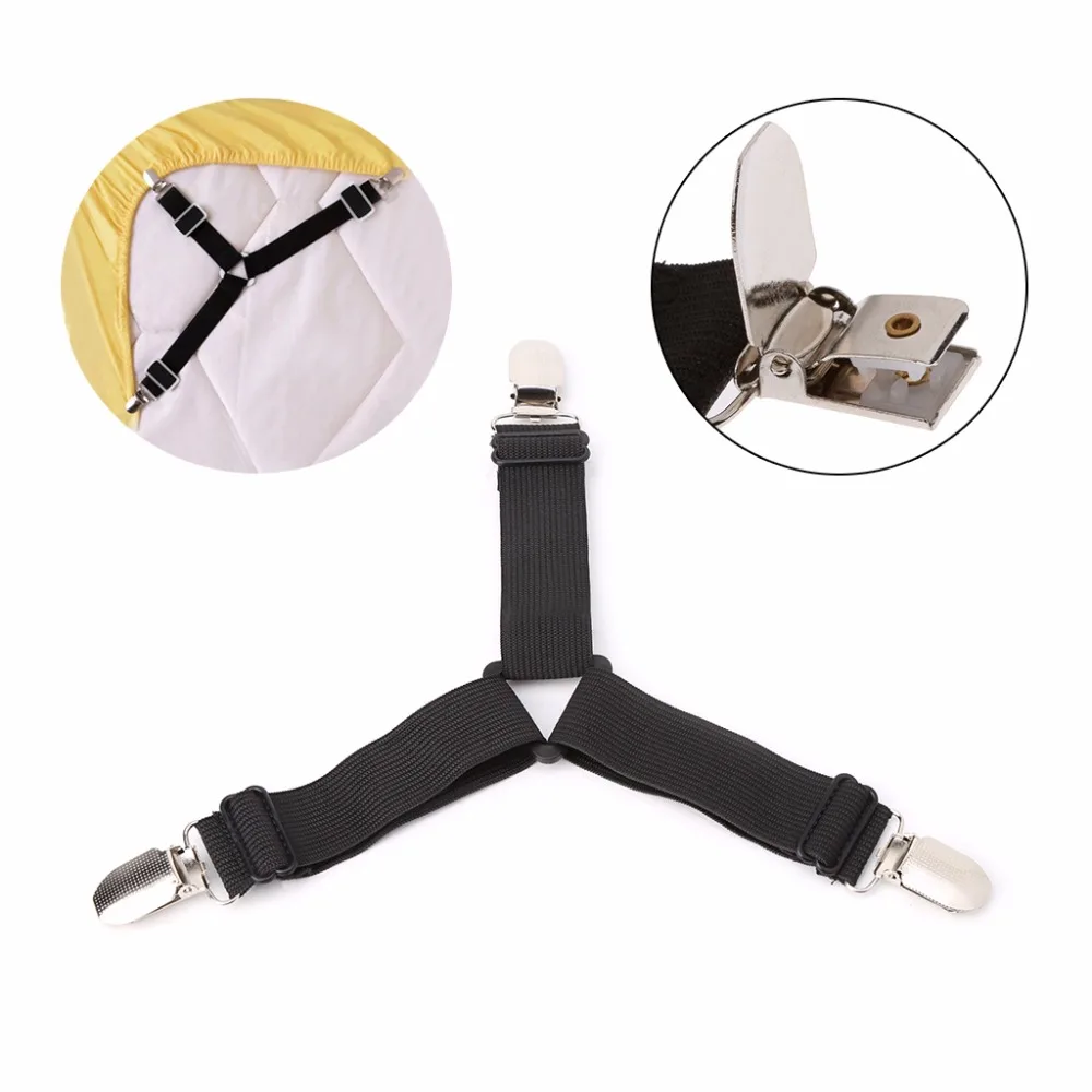 4 Pcs/Set Black Adjustable Trilateral Bed Sheet Mattress Holder Fastener Grippers Clips Suspender Straps New Arrivals C42
4 Pcs/Set Black Adjustable Trilateral Bed Sheet Mattress Holder Fastener Grippers Clips Suspender Straps New Arrivals C42