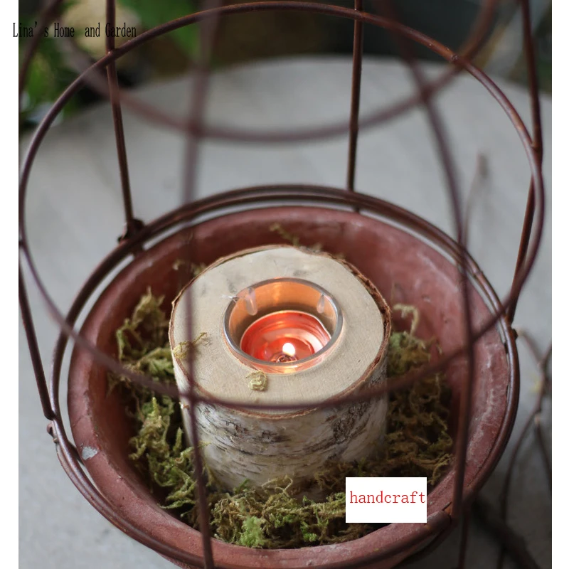 metal wire dome ceramic pot handmade rustic flower pots planters (6)