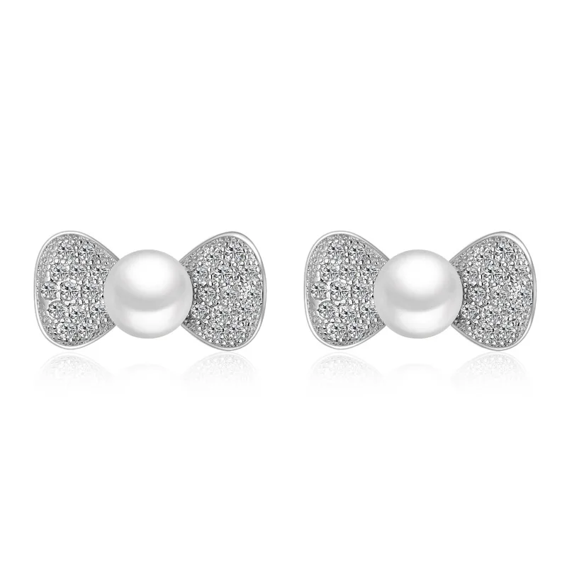 Charm Bow Design Fashion Sterling Silver Crystal Rhinestone Stud Earring Fashion Women Jewelry Gift Brand Brincos Female
Charm Bow Design Fashion Sterling Silver Crystal Rhinestone Stud Earring Fashion Women Jewelry Gift Brand Brincos Female