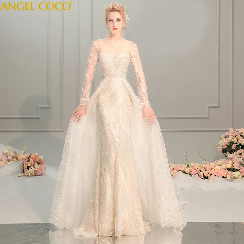 Royal Mermaid Muslim Wedding Dress Luxury 2019 With Moved Train Appliques Long Sleeves Wedding Gowns Custom Made Vestido Novia
Royal Mermaid Muslim Wedding Dress Luxury 2019 With Moved Train Appliques Long Sleeves Wedding Gowns Custom Made Vestido Novia