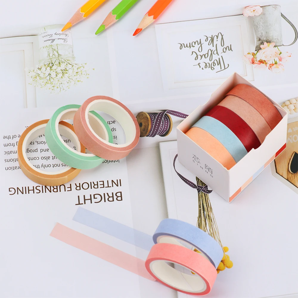 5PCS/Pack 10mm*5M Solid Color Paper Tape DIY Decorative Scrapbook Masking Tape Washi Tape Stationery Office Adhesive Tape
5PCS/Pack 10mm*5M Solid Color Paper Tape DIY Decorative Scrapbook Masking Tape Washi Tape Stationery Office Adhesive Tape