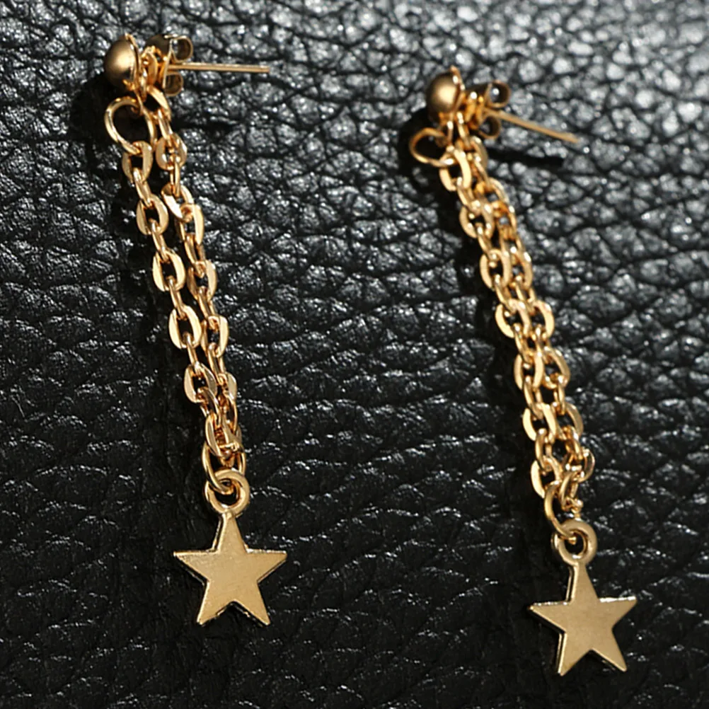 1pcs Gold Earrings Unique Delicate Star Design Long Tassel Stud Fashion Jewelry Women Fine For Daily Wear | Украшения и