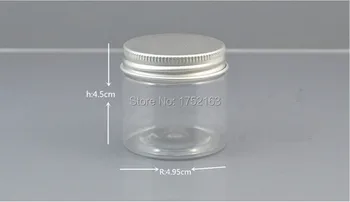 50G transparent PET cream jars,cosmetic container,cream Bottles,Cosmetic Jars with aluminum silver lid ,50 PCS/LOT 
50G transparent PET cream jars,cosmetic container,cream Bottles,Cosmetic Jars with aluminum silver lid ,50 PCS/LOT