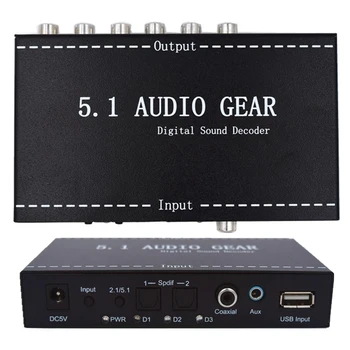 5.1 Audio Gear Digital Sound Decoder Audio Converter 3.5mm Audio Output Support 192khz Surround Rush For TV DVD PS3 US/EU plug
5.1 Audio Gear Digital Sound Decoder Audio Converter 3.5mm Audio Output Support 192khz Surround Rush For TV DVD PS3 US/EU plug