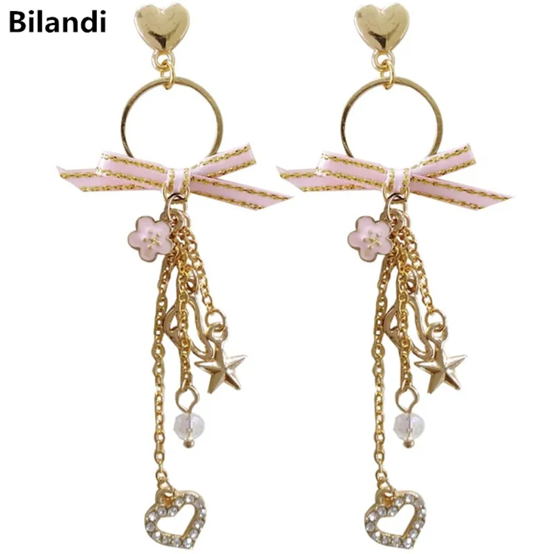 Korea fashion flower wing lovely star bowknot heart Pink Blue drop earrings for woman jewelry 
Korea fashion flower wing lovely star bowknot heart Pink Blue drop earrings for woman jewelry