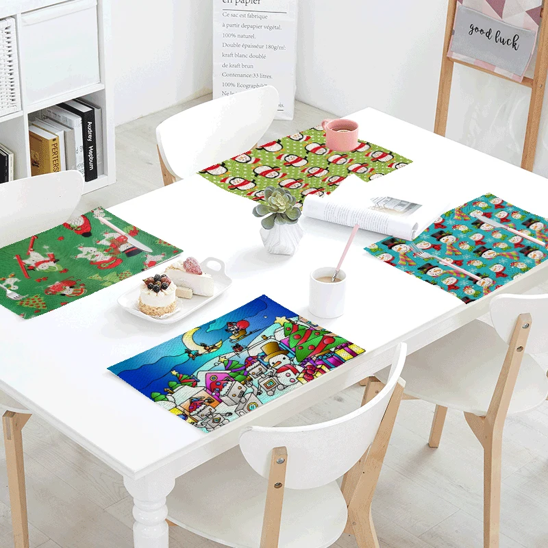 Cute Christmas Napkin Snowman Musical Instrument Skateboard Penguin Pattern Linen Meal Family Table Tableware Decorate Placemat
Cute Christmas Napkin Snowman Musical Instrument Skateboard Penguin Pattern Linen Meal Family Table Tableware Decorate Placemat