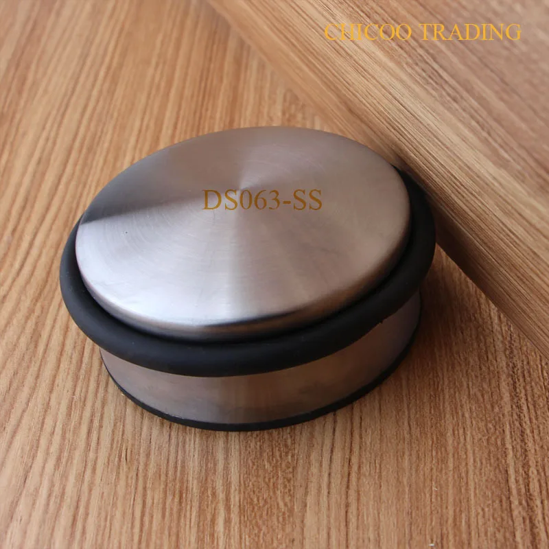 

heavy type Stainless steel door stopper With Protective Rubber and Ring Non-slip Base,Floor mount Door Stop,42mm high doorstops