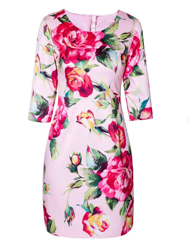 Женское платье-футляр с цветочным принтом, повседневные платья с коротким рукавом 12K600 
Женское платье-футляр с цветочным принтом, повседневные платья с коротким рукавом 12K600