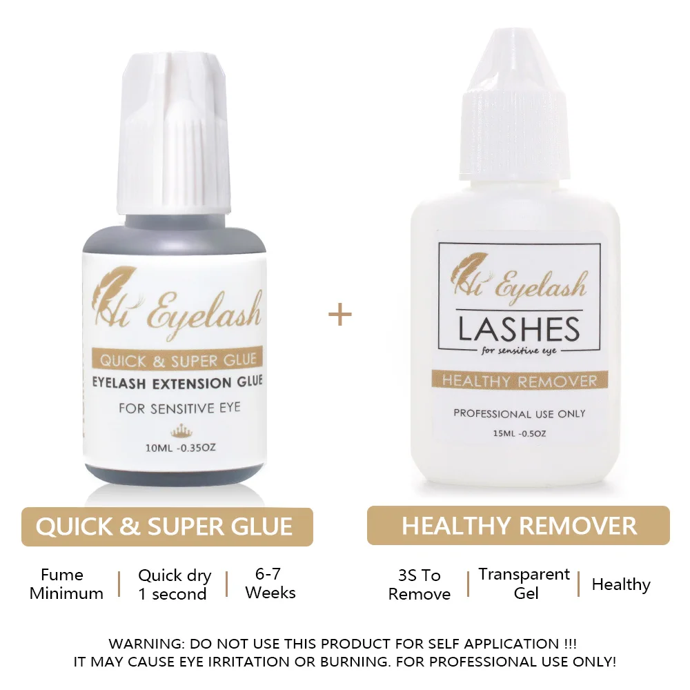 10ML Hieyelash1s Fast Drying Professional Eyelash Extension Super Glue and 15Ml Eyelash Extension Remover Glue Adhesive Kit
10ML Hieyelash1s Fast Drying Professional Eyelash Extension Super Glue and 15Ml Eyelash Extension Remover Glue Adhesive Kit
