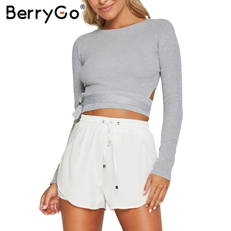 BerryGo Casual tie up knitted sweater women Skinny slim knitting pull femme jumper Crop top winter sweater tricot pullover women
BerryGo Casual tie up knitted sweater women Skinny slim knitting pull femme jumper Crop top winter sweater tricot pullover women