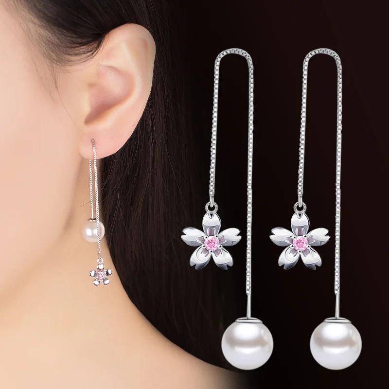 SexeMara Fashion Personality Women Silver Jewelry Cute Fresh Long Paragraph Earring Simple Small Cherry Flower Drop Earring
SexeMara Fashion Personality Women Silver Jewelry Cute Fresh Long Paragraph Earring Simple Small Cherry Flower Drop Earring