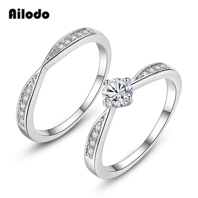 Ailodo Romantic Couple Engagement Rings For Women Men 2 Pcs/Set CZ Stone Wedding Bands Fashion Jewelry Valentines Gift LD093
Ailodo Romantic Couple Engagement Rings For Women Men 2 Pcs/Set CZ Stone Wedding Bands Fashion Jewelry Valentines Gift LD093