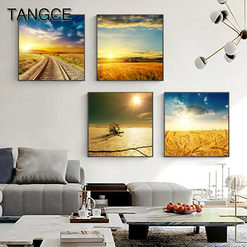 Modern Harvest Field Outskirt Landscape Canvas Painting Yellow Poster Print Fashion Wall Art for Living Room Photography Picture
Modern Harvest Field Outskirt Landscape Canvas Painting Yellow Poster Print Fashion Wall Art for Living Room Photography Picture
