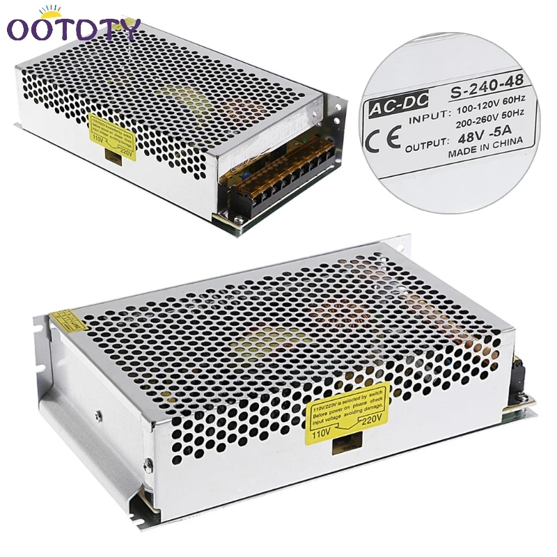 AC 100-260V To DC 48V 5A 240W Switch Power Supply Driver Adapter LED Strip Light-3Z
AC 100-260V To DC 48V 5A 240W Switch Power Supply Driver Adapter LED Strip Light-3Z
