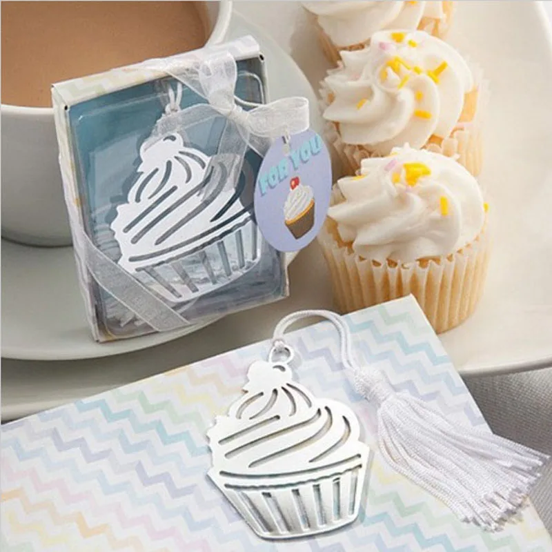 Image 20PCS FREE SHIPPING Sweet Cupcake Bookmark with Tassel Unique Wedding Favors Baby Shower Great Party Favors  Birthday Gifts