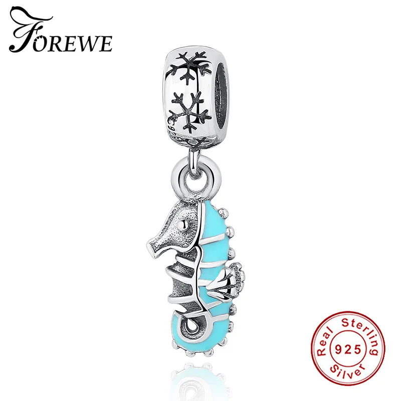 FOREWE 100% 925 Sterling Silver Beads Blue Enamel Seahorse Charms Fit Original Pandora Bracelets Authentic Jewelry Accessories
FOREWE 100% 925 Sterling Silver Beads Blue Enamel Seahorse Charms Fit Original Pandora Bracelets Authentic Jewelry Accessories