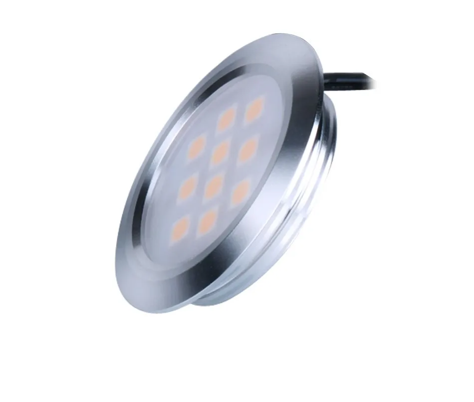LED Under Cabinet Light Round Closet Shelf Lighting Under Kitchen Cupboard Lamps 220V Counter Showcase Bookshelf Exhibition Lamp5
