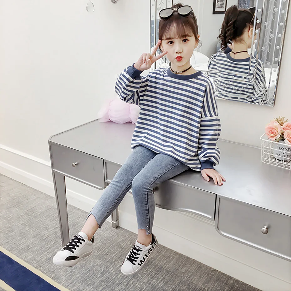 Spring T-Shirts For Girls Striped Kids T-shirt Long Sleeve T-Shirts For Children O-Neck Clothing For Girls 6 8 12 Years Autumn
Spring T-Shirts For Girls Striped Kids T-shirt Long Sleeve T-Shirts For Children O-Neck Clothing For Girls 6 8 12 Years Autumn