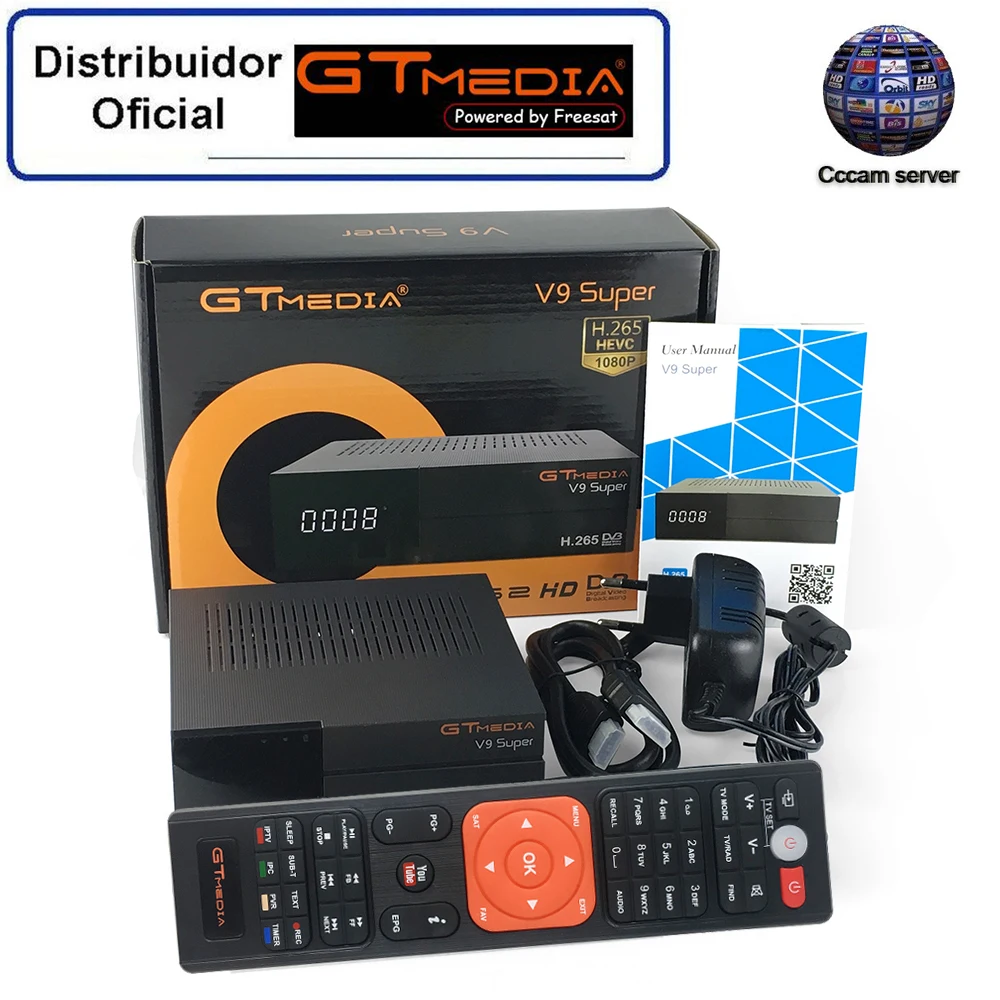 GTMedia V9 Super Satellite Receiver Bult-in WiFi with Spain Europe Full HD DVB-S2/S Freesat V9 Super Receptor
GTMedia V9 Super Satellite Receiver Bult-in WiFi with Spain Europe Full HD DVB-S2/S Freesat V9 Super Receptor