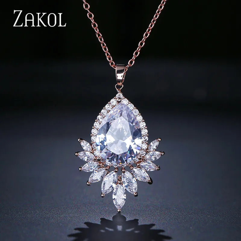 ZAKOL Trendy Zircons Women Pendent Necklace Sparkling Big Water Drop Shape Jewelry For Bridal Birthday Gift FSNP2023
ZAKOL Trendy Zircons Women Pendent Necklace Sparkling Big Water Drop Shape Jewelry For Bridal Birthday Gift FSNP2023