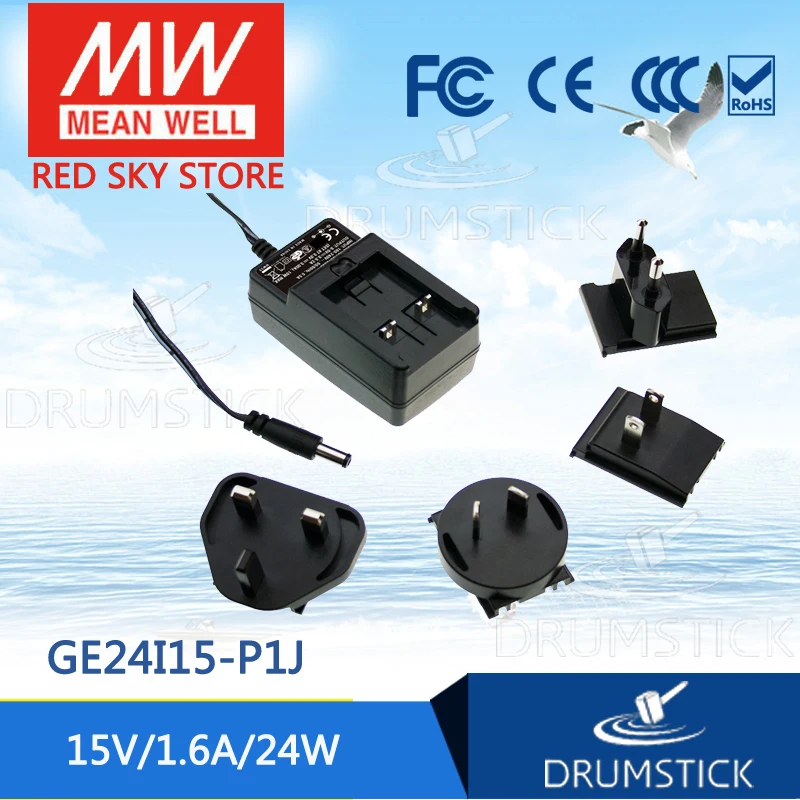 MEAN WELL GE24I15-P1J 15V 1.6A meanwell GE24I 15V 24W AC-DC Interchangeable Industrial Adaptor
MEAN WELL GE24I15-P1J 15V 1.6A meanwell GE24I 15V 24W AC-DC Interchangeable Industrial Adaptor
