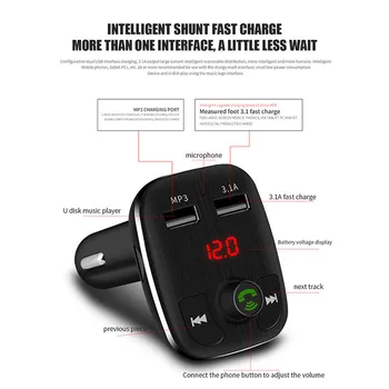 Car Bluetooth Handsfree FM Transmitter Kit Wireless LED MP3 Player 2 USB Charger Fast Charger Adapter Accessories #Y
Car Bluetooth Handsfree FM Transmitter Kit Wireless LED MP3 Player 2 USB Charger Fast Charger Adapter Accessories #Y