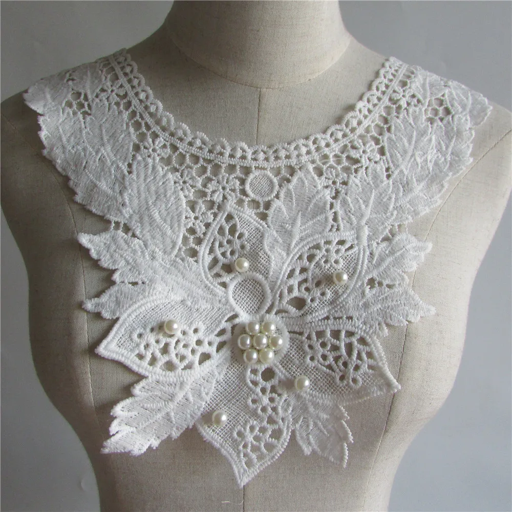 white pearl Embroidered Lace Collar Neckline Venise Applique Embroidery Sewing on Patches Sewing Fabric Accessories YL119
white pearl Embroidered Lace Collar Neckline Venise Applique Embroidery Sewing on Patches Sewing Fabric Accessories YL119