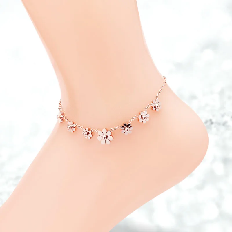 Martick 316L Stainless Steel 7 Daisy Anklets For Women Rose Gold-color Fashion Jewelry Prevent Allergy Summer Jewelry Ank197
Martick 316L Stainless Steel 7 Daisy Anklets For Women Rose Gold-color Fashion Jewelry Prevent Allergy Summer Jewelry Ank197