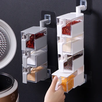 Spice Jar Seasoning Box Kitchen Hanging Rotating Spices Organizer Transparent PP Salt Pepper Set Bottles Cans Accessories Item
Spice Jar Seasoning Box Kitchen Hanging Rotating Spices Organizer Transparent PP Salt Pepper Set Bottles Cans Accessories Item