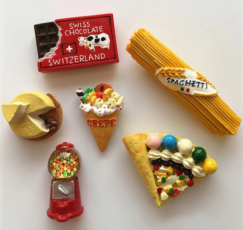 Handmade Painted Cheese Spaghetti Chocolate Cake Resin 3D Fridge Magnet Travel Souvenir Refrigerator Magnetic Stickers
Handmade Painted Cheese Spaghetti Chocolate Cake Resin 3D Fridge Magnet Travel Souvenir Refrigerator Magnetic Stickers