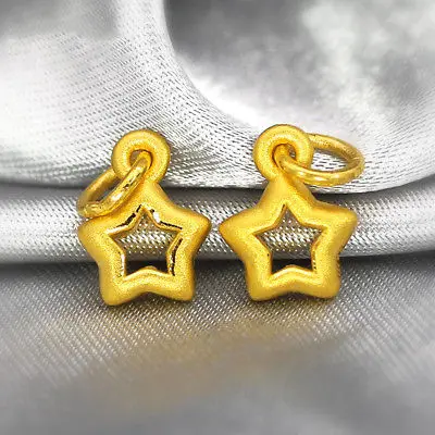 1 шт. одноцветные 24 K желтого золота кулон с камнем в форме 3D Craft Star счастливая