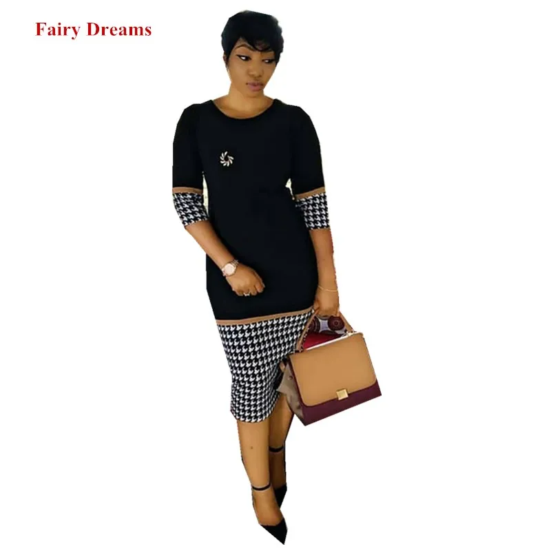 African Pencil Dresses Women African Clothes Summer Style Office Lady Black Plaide Dress African Clothing 2019 New Arrival
African Pencil Dresses Women African Clothes Summer Style Office Lady Black Plaide Dress African Clothing 2019 New Arrival