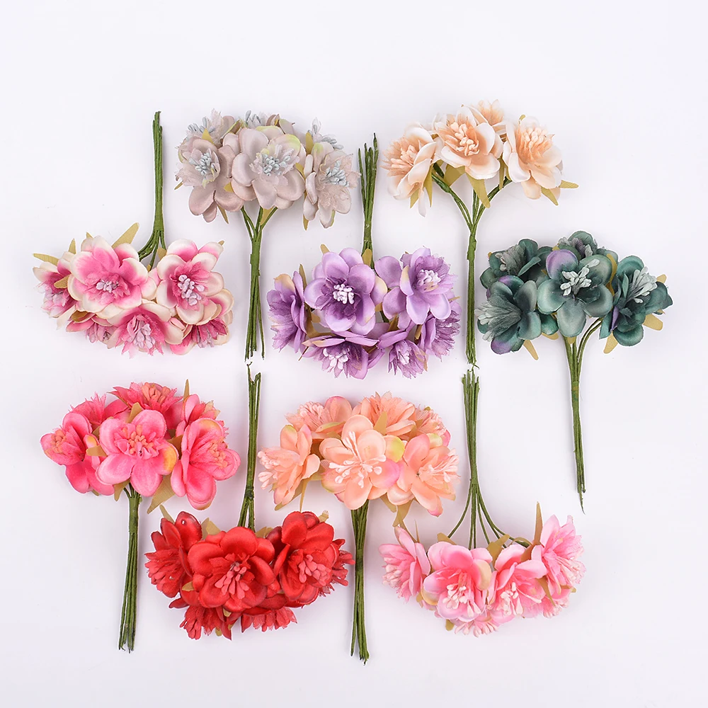 Фото Искусственные цветы сливы и искусственные stamen 6 шт./лот мини - купить