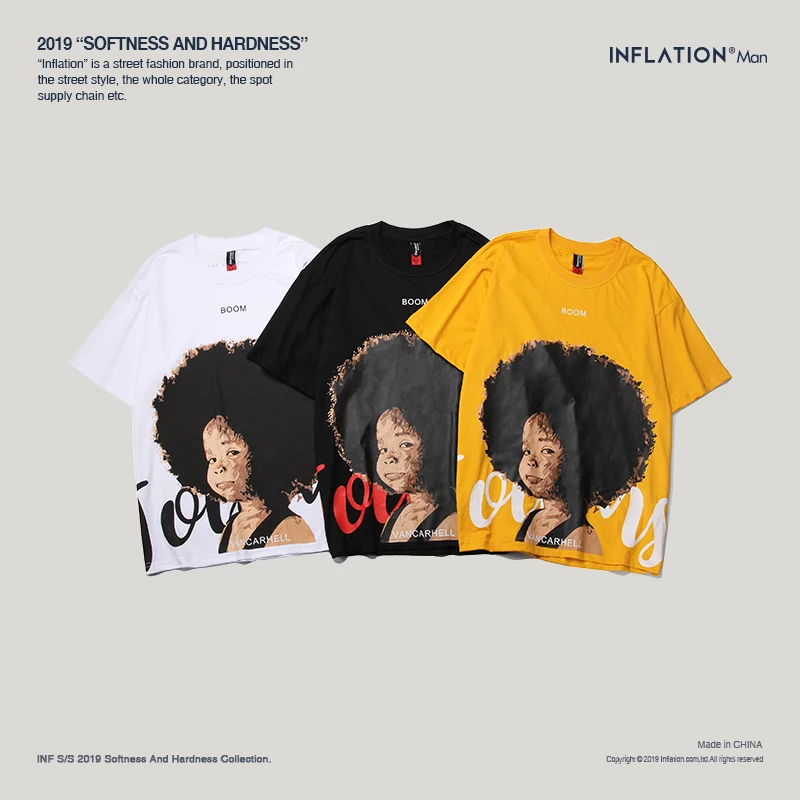 INFLATION Streetwear Character Print T-shirt Street Hip Hop 100% Cotton Short Sleeved Casual Couple Funny Mens T Shirt 94215SE
INFLATION Streetwear Character Print T-shirt Street Hip Hop 100% Cotton Short Sleeved Casual Couple Funny Mens T Shirt 94215SE