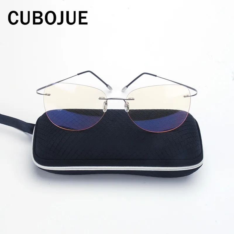 Cubojue (8g) Computer Glasses Men Women Anti Blue Light Radiation Rimless Titanium Yellow Tinted Eyewear for Work Eye Protect
Cubojue (8g) Computer Glasses Men Women Anti Blue Light Radiation Rimless Titanium Yellow Tinted Eyewear for Work Eye Protect