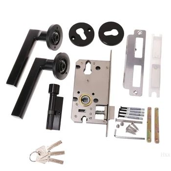 OOTDTY Space Aluminum Door Lock Split Silent Light Household Furniture Hardware