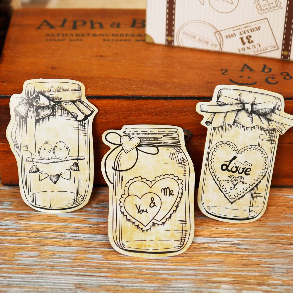 50pcs Bottle Shape Gift Paper Tags Mason Jar Hang Tags Love Heart Wedding Party Decoration DIY Handmade Craft Label Tags
50pcs Bottle Shape Gift Paper Tags Mason Jar Hang Tags Love Heart Wedding Party Decoration DIY Handmade Craft Label Tags