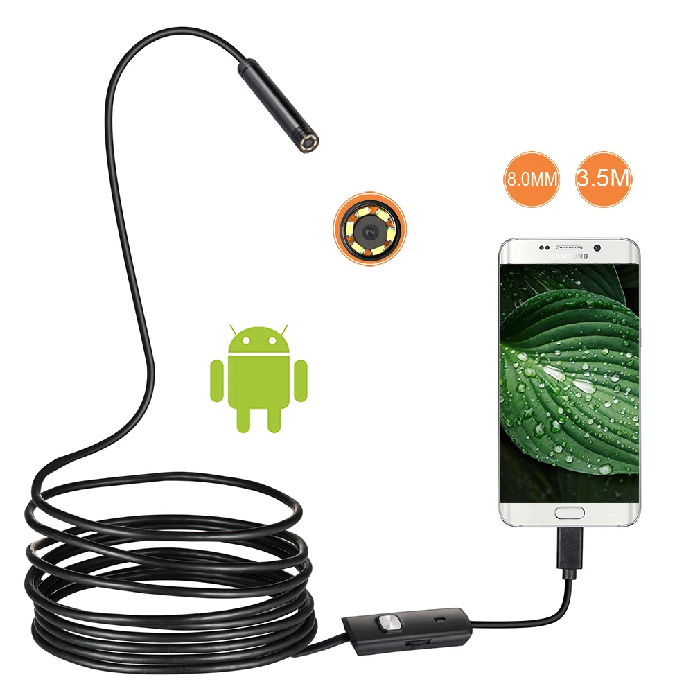 8MM 6LED 2IN1 Android Endoscope Micro USB Endoscope IP67 Waterproof Inspection Camera Video Cam for Andriod Phone and PC 2M 3.5M
8MM 6LED 2IN1 Android Endoscope Micro USB Endoscope IP67 Waterproof Inspection Camera Video Cam for Andriod Phone and PC 2M 3.5M