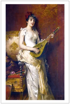 Classical figurative painting canvas portrait poster beauty picture female portrait young girl musician modernn home decor
Classical figurative painting canvas portrait poster beauty picture female portrait young girl musician modernn home decor