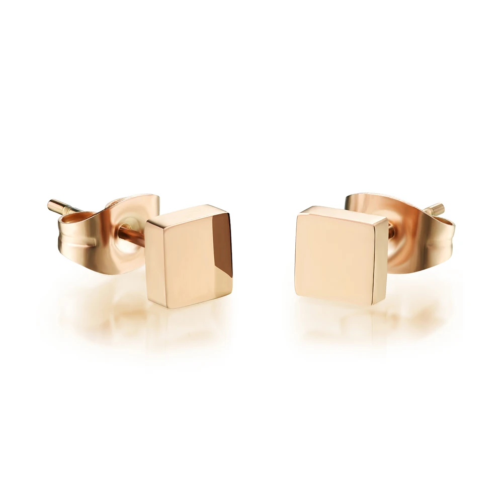 JeeMango Classic Rose Gold Color Stud Earrings Stainless Steel Glossy Square Fashion Earrings Jewelry For Women Brincos OGE313
JeeMango Classic Rose Gold Color Stud Earrings Stainless Steel Glossy Square Fashion Earrings Jewelry For Women Brincos OGE313