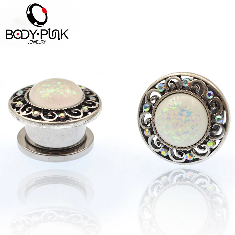 BODY PUNK Stainless Steel White Opal Carving Screw Fit Tunnels Ear Plugs Body Piercing Jewelry 6mm-20mm Ear Expanders 
BODY PUNK Stainless Steel White Opal Carving Screw Fit Tunnels Ear Plugs Body Piercing Jewelry 6mm-20mm Ear Expanders