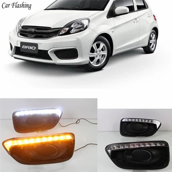 Car Flashing 1set DRL Driving Daytime Running Light DRL with yellow turn signal fog lamp Relay Daylight For Honda Brio 2016 2017
Car Flashing 1set DRL Driving Daytime Running Light DRL with yellow turn signal fog lamp Relay Daylight For Honda Brio 2016 2017