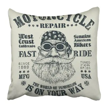 Throw Pillow Covers Print Retro Motorcycle Repair Fast Ride with Bearded Biker in Sunglasses Bandana and Vintage Fonts
Throw Pillow Covers Print Retro Motorcycle Repair Fast Ride with Bearded Biker in Sunglasses Bandana and Vintage Fonts