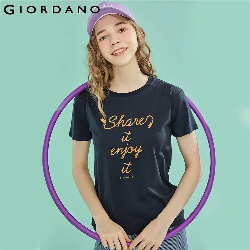Giordano Women T-shirt Women Comfortable Smooth 100% Cotton Tshirt Women Printed Letter Graphics Young Lady Summer Cool Camiseta
Giordano Women T-shirt Women Comfortable Smooth 100% Cotton Tshirt Women Printed Letter Graphics Young Lady Summer Cool Camiseta