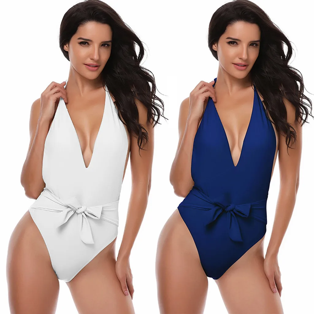 Bikini 2019 Sexy Women Padded Sexy Bow Lace-up Solid Backless Bikini Halter One Piece Swimwear Off shoulder swimsuit female
Bikini 2019 Sexy Women Padded Sexy Bow Lace-up Solid Backless Bikini Halter One Piece Swimwear Off shoulder swimsuit female
